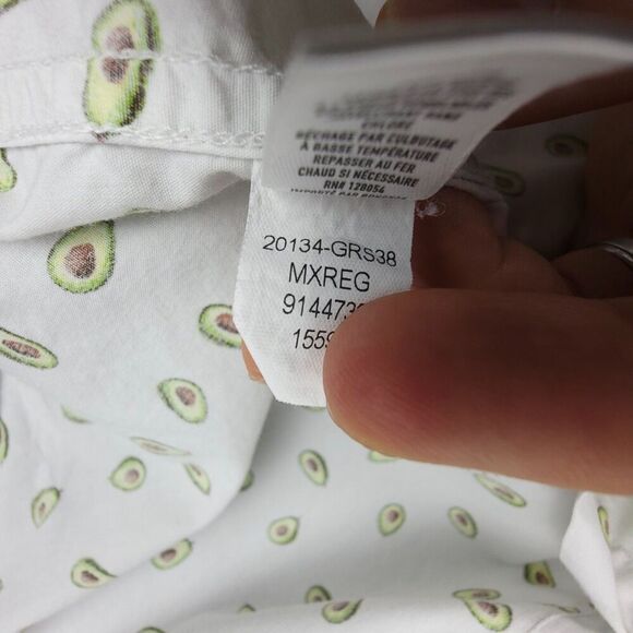 BONOBOS Avocado Novelty Print Slim Fit Casual Short Sleeve Button Down Shirt Y2k - Picture 7 of 8